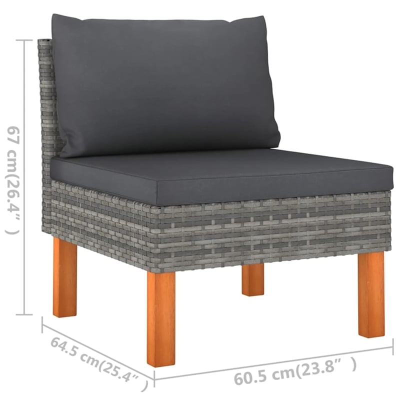 vidaXL 5 Piece Steel Garden Lounge Set in Gray/Anthracite