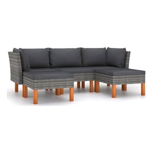 vidaXL 5 Piece Steel Garden Lounge Set in Gray/Anthracite