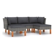 vidaXL 5 Piece Steel Garden Lounge Set in Gray/Anthracite