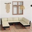 vidaXL 8 Piece Small Garden Lounge Set in Black/White/Cream