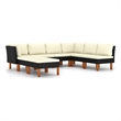 vidaXL 8 Piece Small Garden Lounge Set in Black/White/Cream