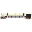 vidaXL 10 Piece Steel Garden Lounge Set in Black/White/Cream