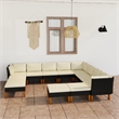 vidaXL 12 Piece Steel Garden Lounge Set in Black/White/Cream