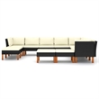 vidaXL 12 Piece Steel Garden Lounge Set in Black/White/Cream