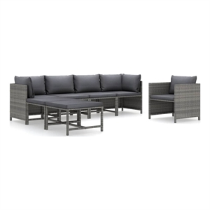 vidaXL 7 Piece Steel Garden Lounge Set in Gray/Anthracite