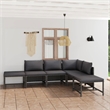 vidaXL 6 Piece Steel Garden Lounge Set in Gray/Anthracite