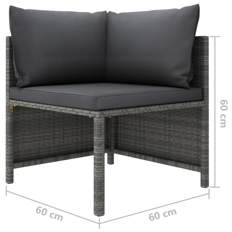 vidaXL 6 Piece Steel Garden Lounge Set in Gray/Anthracite