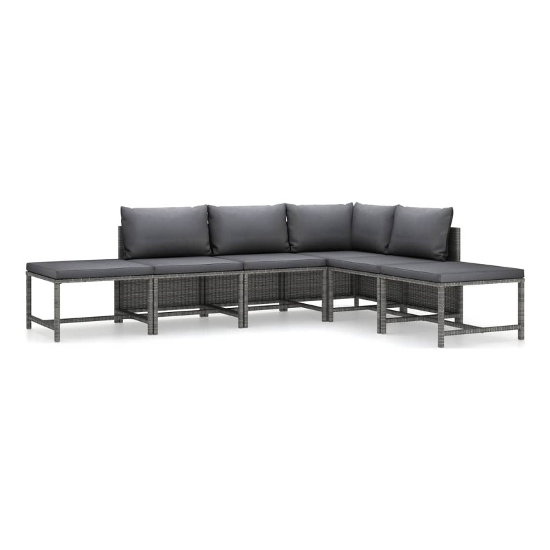 vidaXL 6 Piece Steel Garden Lounge Set in Gray/Anthracite