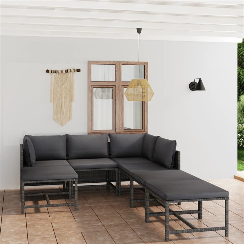 vidaXL 7 Piece Steel Garden Lounge Set in Gray/Anthracite