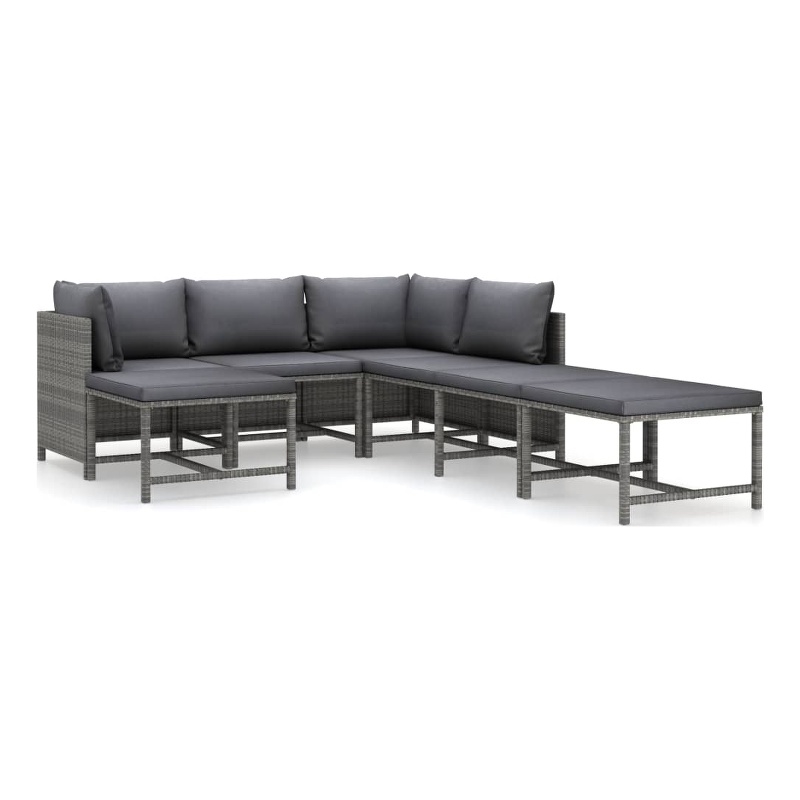 vidaXL 7 Piece Steel Garden Lounge Set in Gray/Anthracite