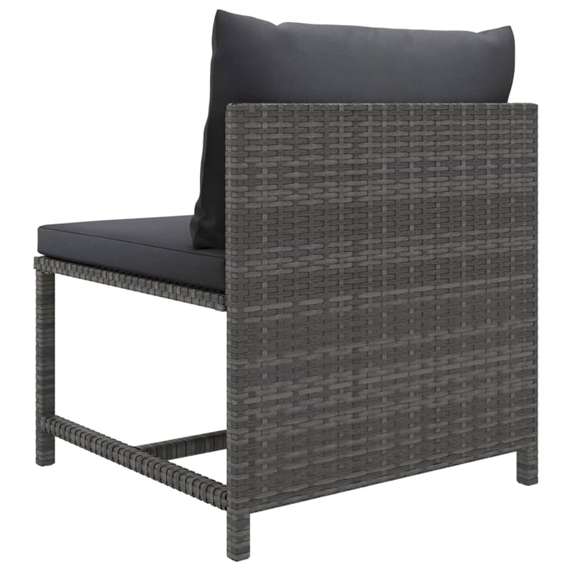 vidaXL 9 Piece Poly Rattan Standard Garden Lounge Set in Gray