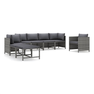 vidaXL 8 Piece Steel Garden Lounge Set in Gray