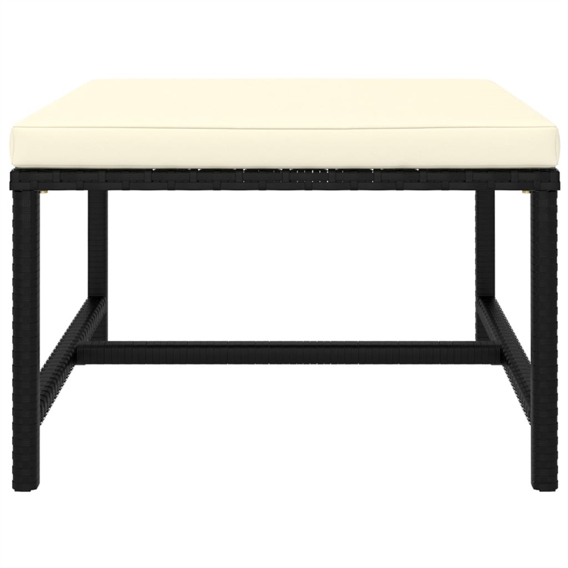 vidaXL 3 Piece Steel Garden Lounge Set in Black/White/Cream