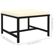vidaXL 5 Piece Steel Garden Lounge Set in Black/White/Cream