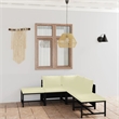 vidaXL 6 Piece Steel Lounge Set in Black/White/Cream