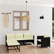 vidaXL 6 Piece Steel Garden Lounge Set in Black