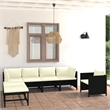 vidaXL 7 Piece Steel Garden Lounge Set in Black/White/Cream