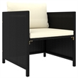 vidaXL 7 Piece Steel Garden Lounge Set in Black/White/Cream
