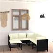 vidaXL 6 Piece Steel Garden Lounge Set in Black/White/Cream