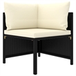 vidaXL 6 Piece Steel Garden Lounge Set in Black/White/Cream