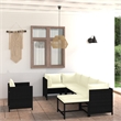 vidaXL 7 Piece Steel Garden Lounge Set in Black/White/Cream