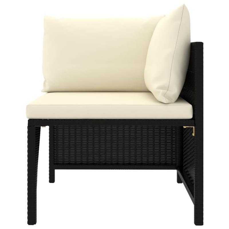 vidaXL 9 Piece Steel Garden Lounge Set in Black/White/Cream