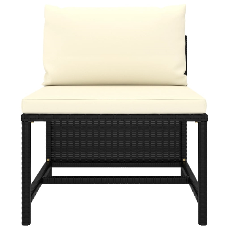 vidaXL 9 Piece Steel Garden Lounge Set in Black/White/Cream