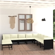 vidaXL 11 Piece Garden Lounge Set in Black/White/Cream