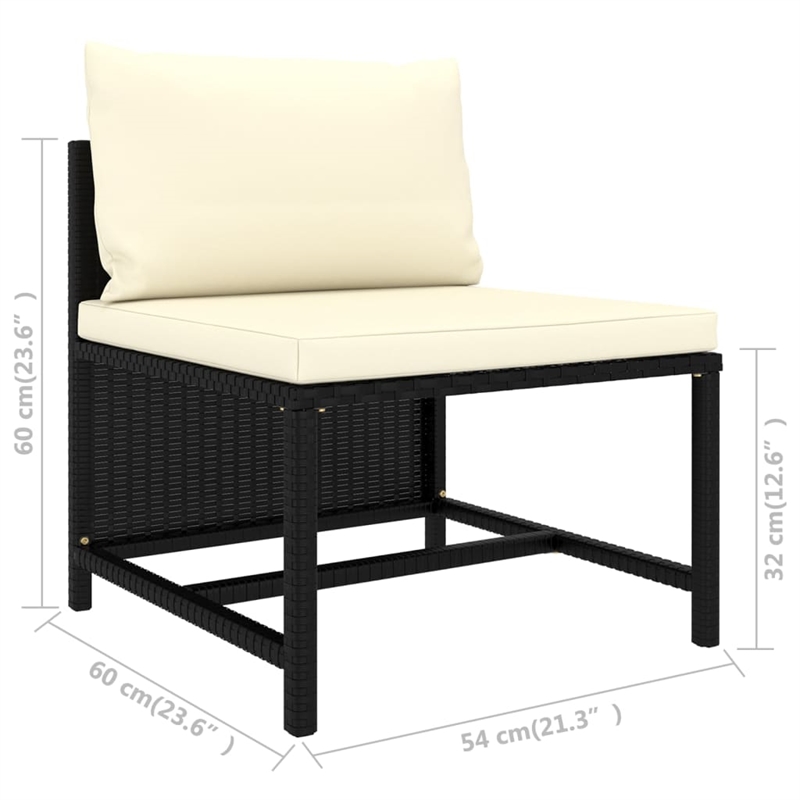 vidaXL 11 Piece Garden Lounge Set in Black/White/Cream