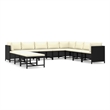 vidaXL 11 Piece Garden Lounge Set in Black/White/Cream