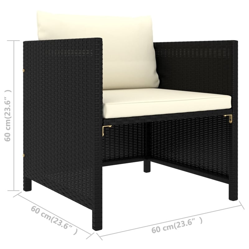 vidaXL 12 Piece Garden Lounge Set in Black