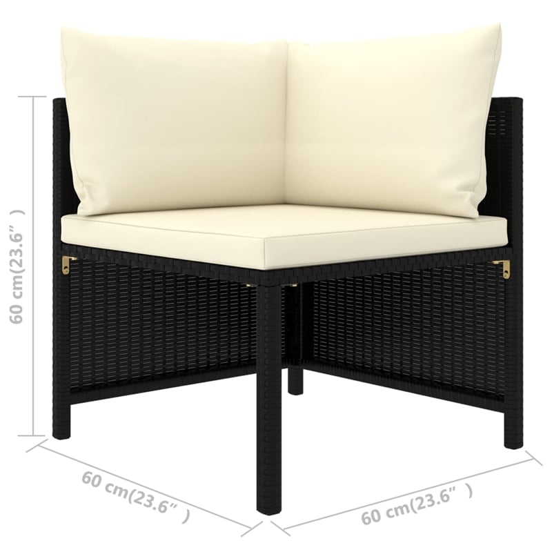 vidaXL 12 Piece Garden Lounge Set in Black