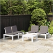 vidaXL 3 Piece Plastic Garden Lounge Set in White/Anthracite