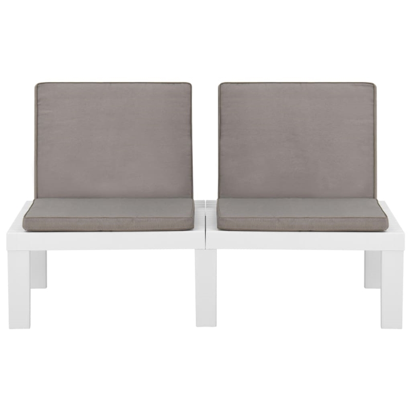 vidaXL 3 Piece Plastic Garden Lounge Set in White/Anthracite