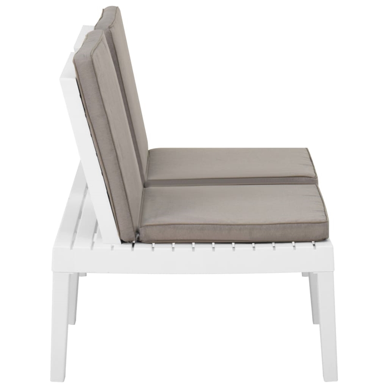 vidaXL 3 Piece Plastic Garden Lounge Set in White/Anthracite