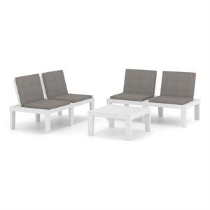 vidaXL 3 Piece Plastic Garden Lounge Set in White/Anthracite