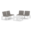 vidaXL 3 Piece Plastic Garden Lounge Set in White/Anthracite
