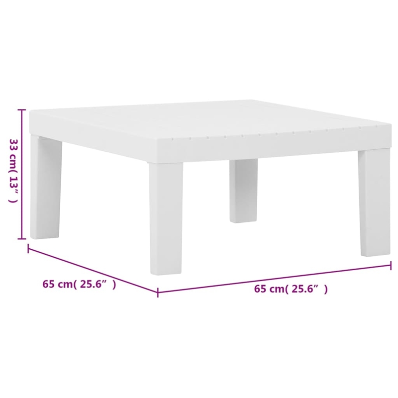 vidaXL 6 Piece Plastic Garden Lounge Set in White/Anthracite