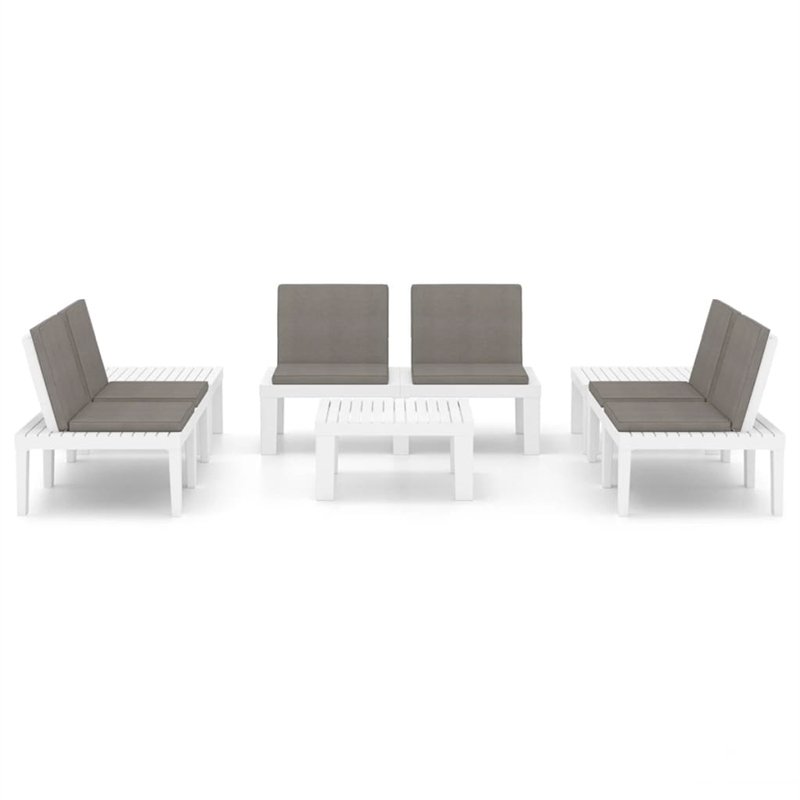 vidaXL 6 Piece Plastic Garden Lounge Set in White/Anthracite