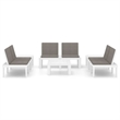 vidaXL 6 Piece Plastic Garden Lounge Set in White/Anthracite
