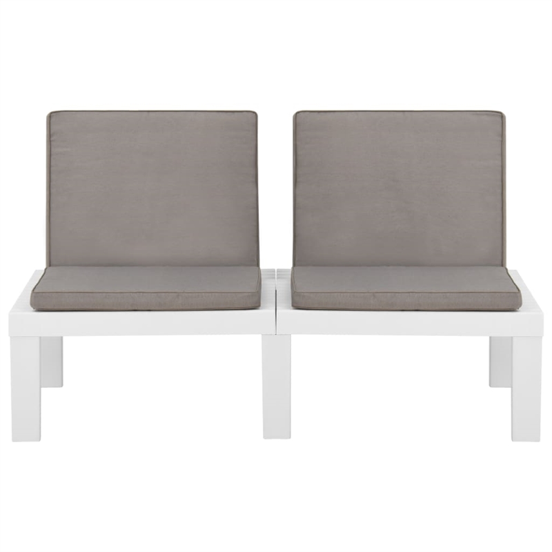 vidaXL 6 Piece Plastic Garden Lounge Set in White/Anthracite