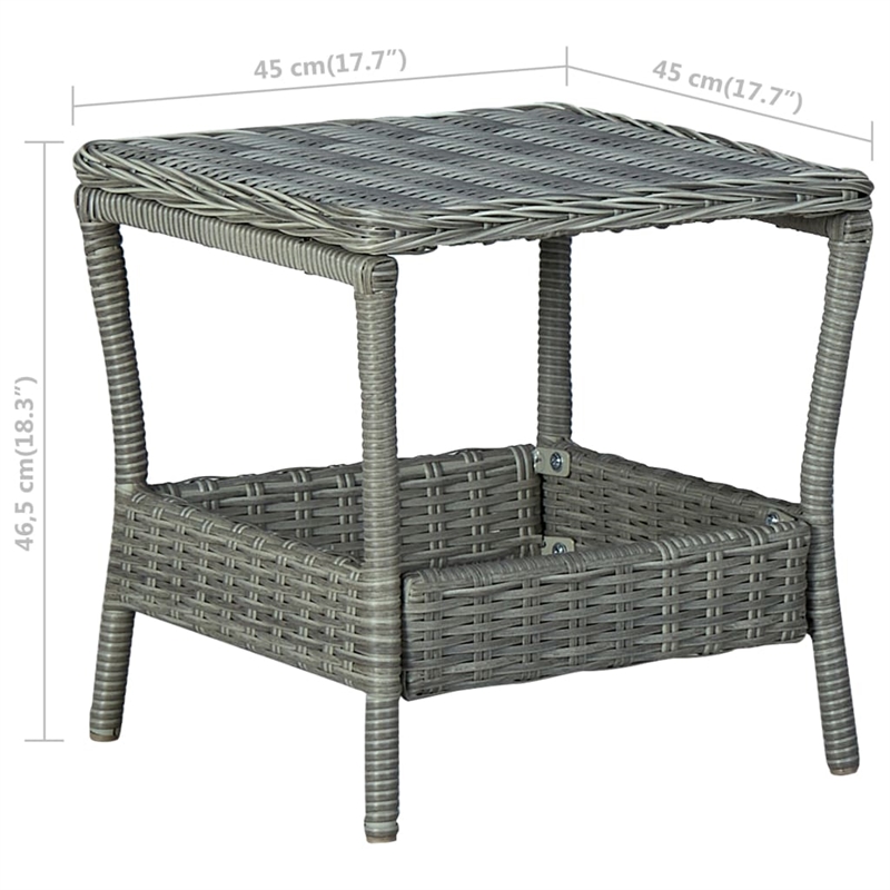 vidaXL 3 Piece Steel Garden Lounge Set in Black/Gray