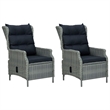 vidaXL 3 Piece Steel Garden Lounge Set in Black/Gray