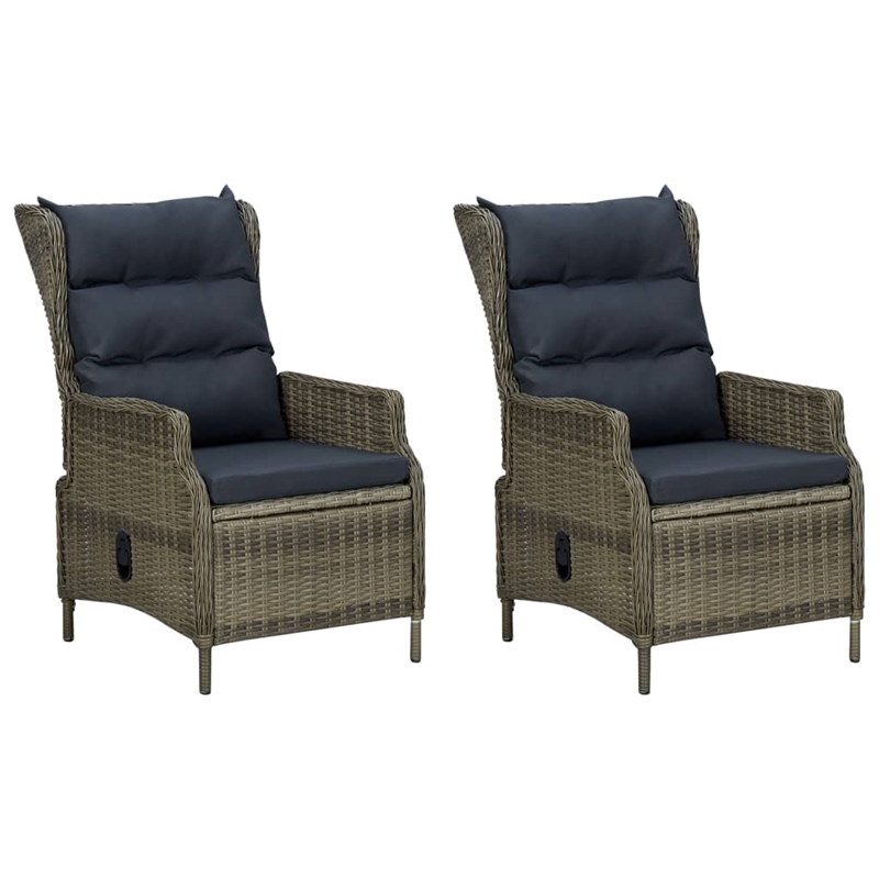 vidaXL 3 Piece Poly Rattan Garden Lounge Set in Black/Brown