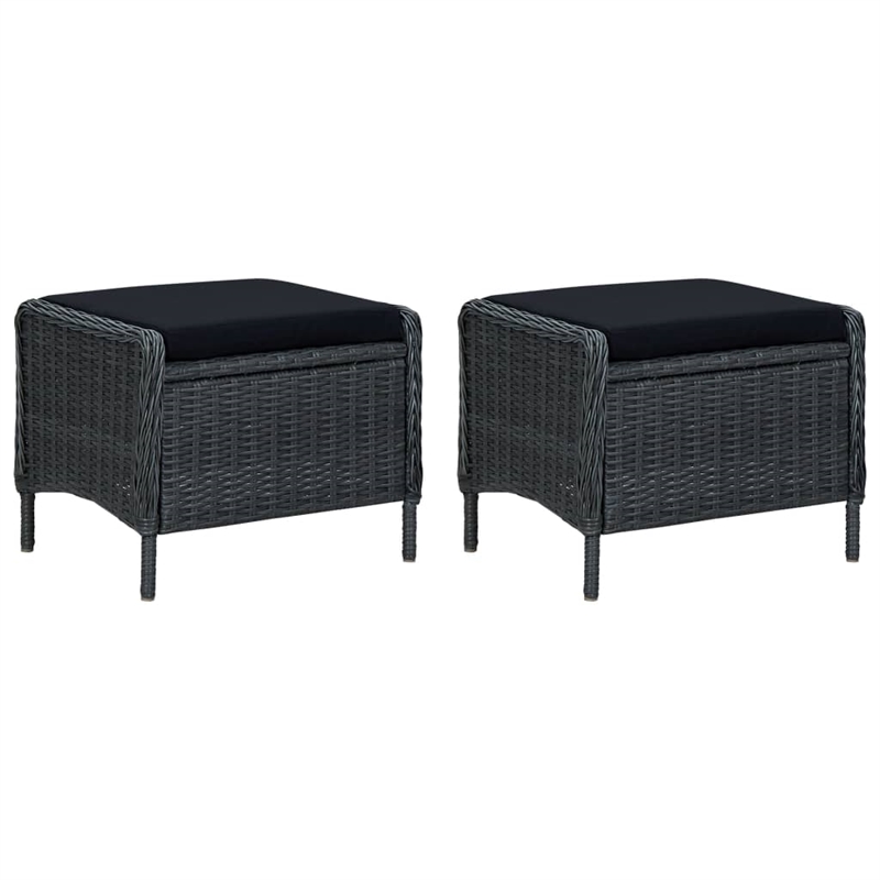 vidaXL 3 Piece Steel Garden Lounge Set in Black/Gray
