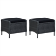 vidaXL 3 Piece Steel Garden Lounge Set in Black/Gray