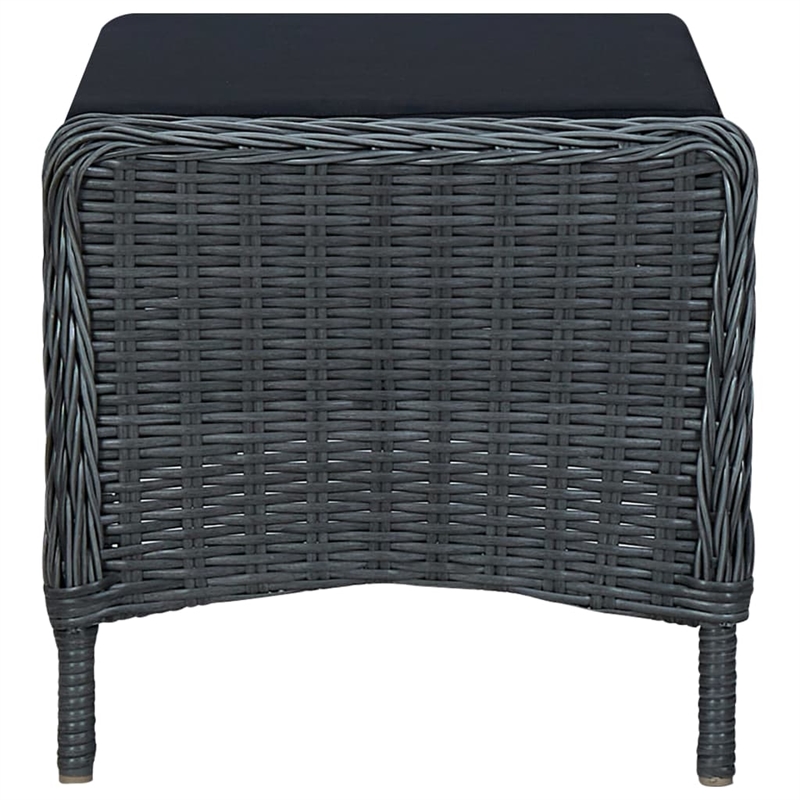 vidaXL 3 Piece Steel Garden Lounge Set in Black/Gray