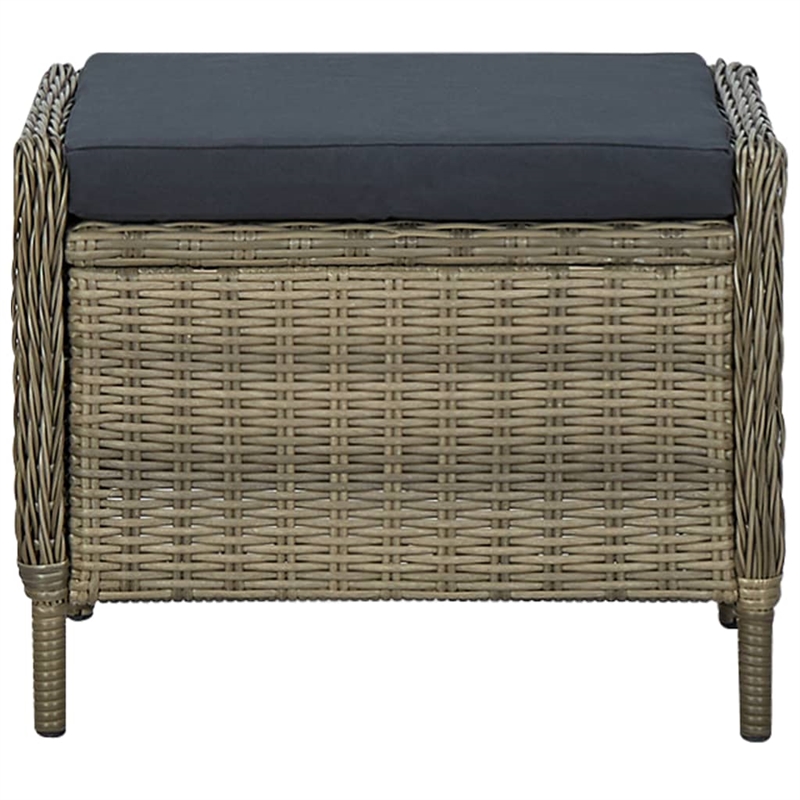 vidaXL 3 Piece Steel Garden Lounge Set in Black/Brown