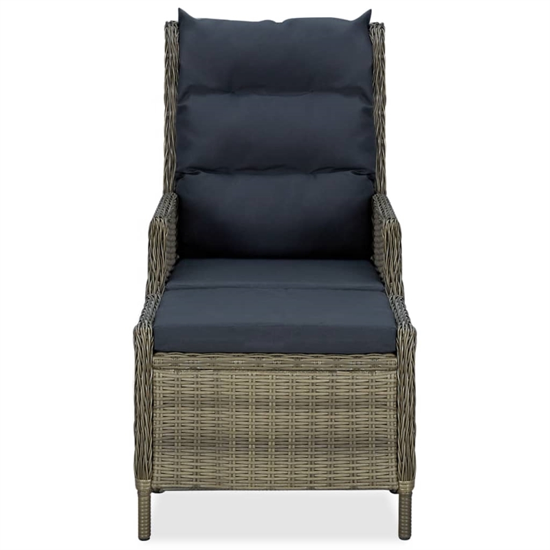 vidaXL 3 Piece Steel Garden Lounge Set in Black/Brown