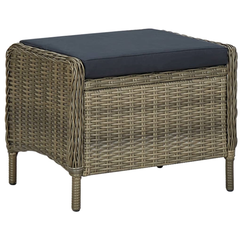 vidaXL 3 Piece Steel Garden Lounge Set in Black/Brown